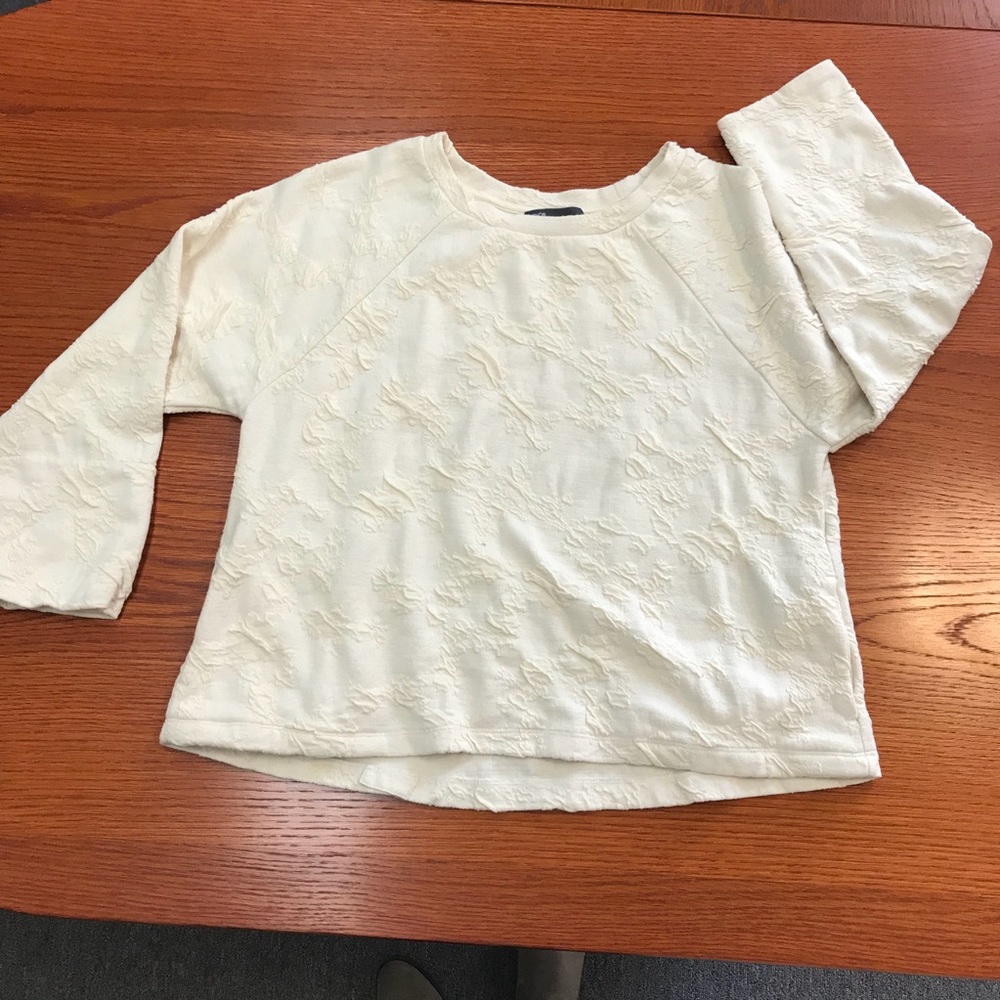 VINCE textures nude color sweatshirt